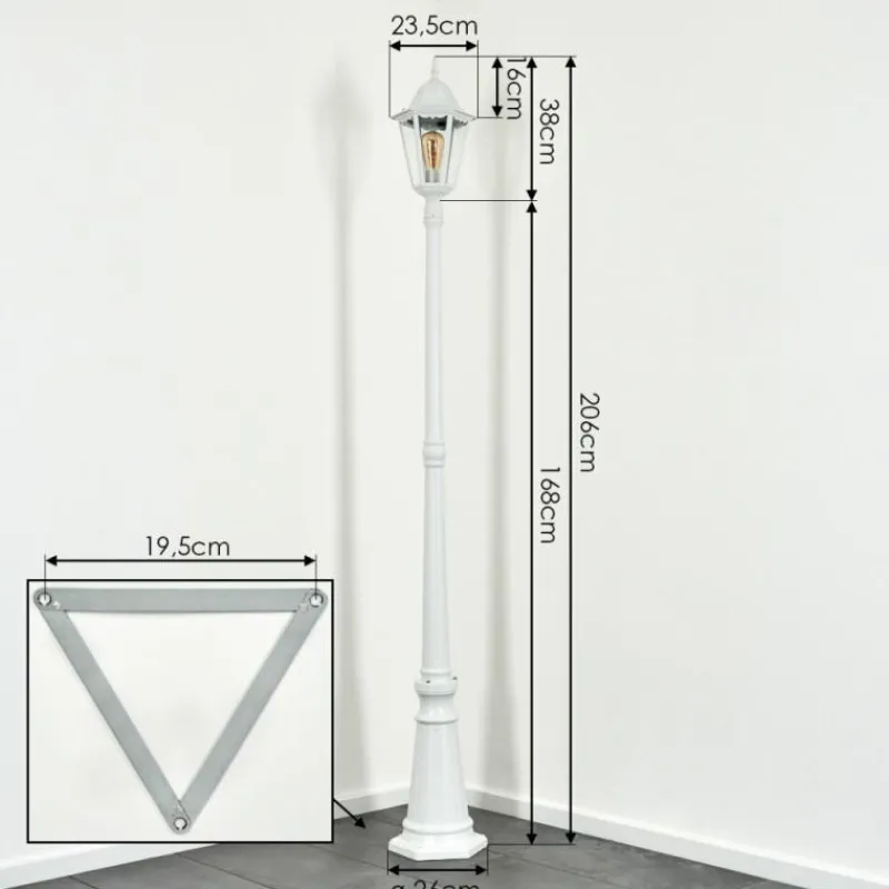 Luminaires Rustiques-hofstein Borne lumineuse Hongkong Blanc, 1 lumière