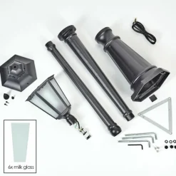 Luminaires Rustiques-hofstein Borne lumineuse Hongkong Noir, 1 lumière