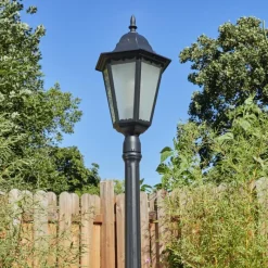 Luminaires Rustiques-hofstein Borne lumineuse Hongkong Noir, 1 lumière