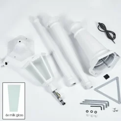 Luminaires Rustiques-hofstein Borne lumineuse Hongkong Blanc, 1 lumière