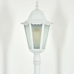 Luminaires Rustiques-hofstein Borne lumineuse Hongkong Blanc, 1 lumière