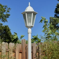 Luminaires Rustiques-hofstein Borne lumineuse Hongkong Blanc, 1 lumière