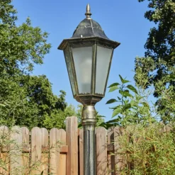 Luminaires Rustiques-hofstein Borne lumineuse Hongkong Or, Noir, 1 lumière