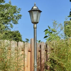 Luminaires Rustiques-hofstein Borne lumineuse Hongkong Or, Noir, 1 lumière