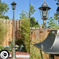 Luminaires Rustiques-hofstein Borne lumineuse Hongkong Brun, Or, 1 lumière