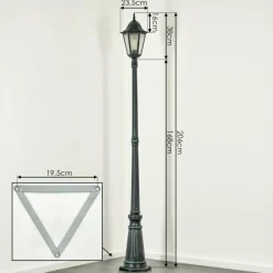 Luminaires Rustiques-hofstein Borne lumineuse Hongkong Vert, Noir, 1 lumière