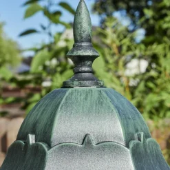 Luminaires Rustiques-hofstein Borne lumineuse Hongkong Vert, Noir, 1 lumière