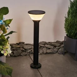 hofstein Borne lumineuse Joennierni LED Noir, 1 lumière, Détecteur de mouvement, Changeur de couleurs