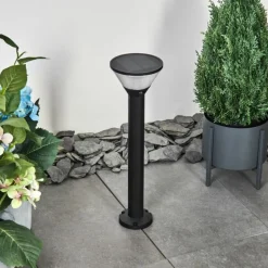 hofstein Borne lumineuse Joennierni LED Noir, 1 lumière, Détecteur de mouvement, Changeur de couleurs