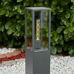 Lampes Vintages & Rétros-hofstein Borne lumineuse Kiwalik Anthracite, 1 lumière