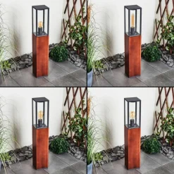 Lampes En Bois-hofstein Borne lumineuse Kiwalik Bois foncé, Noir, 1 lumière