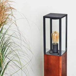 Lampes En Bois-hofstein Borne lumineuse Kiwalik Bois foncé, Noir, 1 lumière