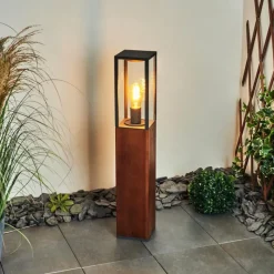 Lampes En Bois-hofstein Borne lumineuse Kiwalik Bois foncé, Noir, 1 lumière