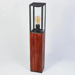 Lampes En Bois-hofstein Borne lumineuse Kiwalik Bois foncé, Noir, 1 lumière