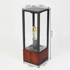 Lampes En Bois-hofstein Borne lumineuse Kiwalik Bois foncé, Noir, 1 lumière