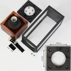 Lampes En Bois-hofstein Borne lumineuse Kiwalik Bois foncé, Noir, 1 lumière