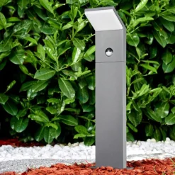 hofstein Borne lumineuse Korup LED Anthracite, 1 lumière, Détecteur de mouvement