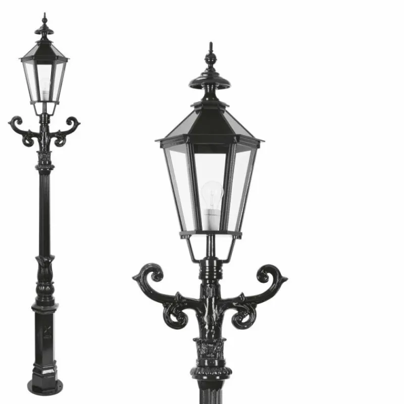 Luminaires Rustiques-KS Verlichting Borne lumineuse Noir, 1 lumière