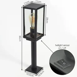 hofstein Borne lumineuse Lapa Noir, 1 lumière