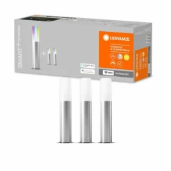 Luminaires Ledvance Borne lumineuse LEDVANCE GARDEN POLE Acier inoxydable, 1 lumière, Changeur de couleurs