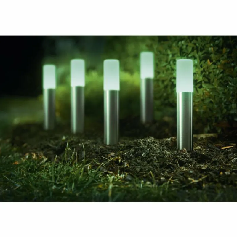 Luminaires Ledvance Borne lumineuse LEDVANCE GARDEN POLE Acier inoxydable, 1 lumière, Changeur de couleurs