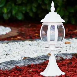 Luminaires Rustiques-hofstein Borne lumineuse Lentua Blanc, 1 lumière