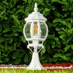 Luminaires Rustiques-hofstein Borne lumineuse Lentua Blanc, 1 lumière