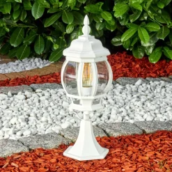 Luminaires Rustiques-hofstein Borne lumineuse Lentua Blanc, 1 lumière