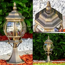 Luminaires Rustiques-hofstein Borne lumineuse Lentua Brun doré, 1 lumière