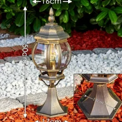 Luminaires Rustiques-hofstein Borne lumineuse Lentua Brun doré, 1 lumière