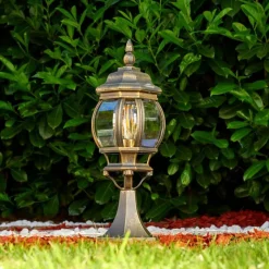 Luminaires Rustiques-hofstein Borne lumineuse Lentua Brun doré, 1 lumière