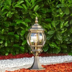 Luminaires Rustiques-hofstein Borne lumineuse Lentua Brun doré, 1 lumière