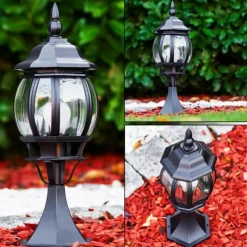 Luminaires Rustiques-hofstein Borne lumineuse Lentua Noir, 1 lumière