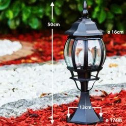 Luminaires Rustiques-hofstein Borne lumineuse Lentua Noir, 1 lumière