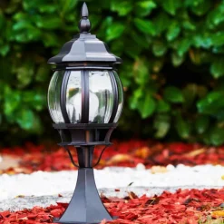 Luminaires Rustiques-hofstein Borne lumineuse Lentua Noir, 1 lumière