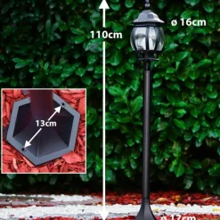 Luminaires Rustiques-hofstein Borne lumineuse Lentua Noir, 1 lumière