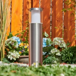 hofstein Borne lumineuse Leon LED Nickel mat, 1 lumière