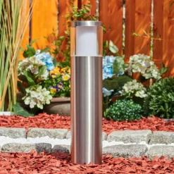 hofstein Borne lumineuse Leon LED Nickel mat, 1 lumière