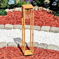 Style Boho-Chic-hofstein Borne lumineuse Leset Brun, Couleur bois, 1 lumière