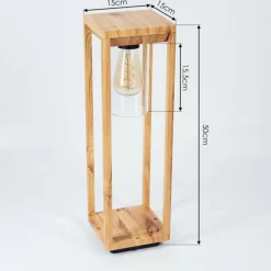 Style Boho-Chic-hofstein Borne lumineuse Leset Brun, Couleur bois, 1 lumière