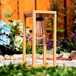 Style Boho-Chic-hofstein Borne lumineuse Leset Brun, Couleur bois, 1 lumière