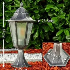 Luminaires Rustiques-hofstein Borne lumineuse Lignac Noir, Argenté, 1 lumière