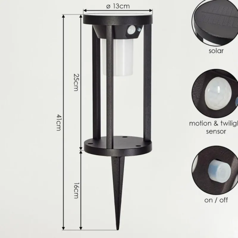 hofstein Borne lumineuse Lokpano LED Noir, 1 lumière, Détecteur de mouvement