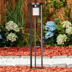 hofstein Borne lumineuse Lokpano LED Noir, Blanc, 1 lumière, Détecteur de mouvement