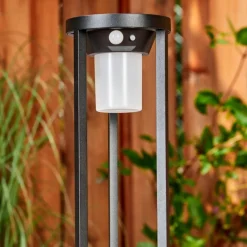 hofstein Borne lumineuse Lokpano LED Noir, Blanc, 1 lumière, Détecteur de mouvement