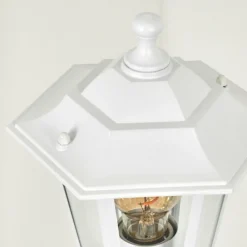 Luminaires Rustiques-hofstein Borne lumineuse Loria Blanc, 1 lumière, Détecteur de mouvement