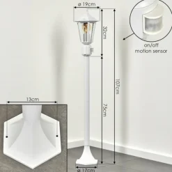 Luminaires Rustiques-hofstein Borne lumineuse Loria Blanc, 1 lumière, Détecteur de mouvement