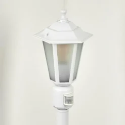 Luminaires Rustiques-hofstein Borne lumineuse Loria Blanc, 1 lumière, Détecteur de mouvement