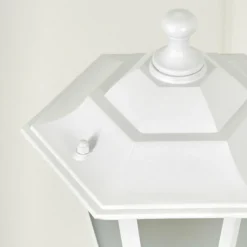 Luminaires Rustiques-hofstein Borne lumineuse Loria Blanc, 1 lumière, Détecteur de mouvement