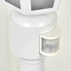 Luminaires Rustiques-hofstein Borne lumineuse Loria Blanc, 1 lumière, Détecteur de mouvement